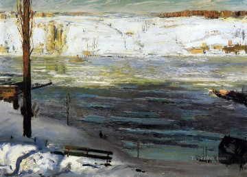 ジョージ・ウェスリー・ベローズ Painting - 浮氷 ジョージ・ウェスリー・ベローズ 1910 写実的な風景 ジョージ・ウェスリー・ベローズ